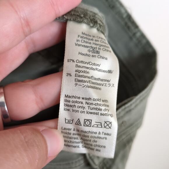 J CREW Olive Green The New Straight-Leg Cargo Pant Ankle Pockets Women's 29 Tall - Picture 5 of 5